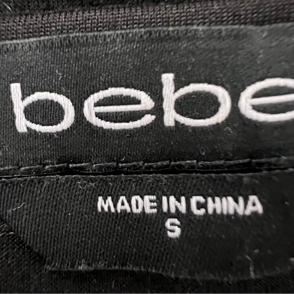 Bebe dress twist tie front tshirt black bling rhinestone Swarovski crystals y2k - Picture 6 of 6